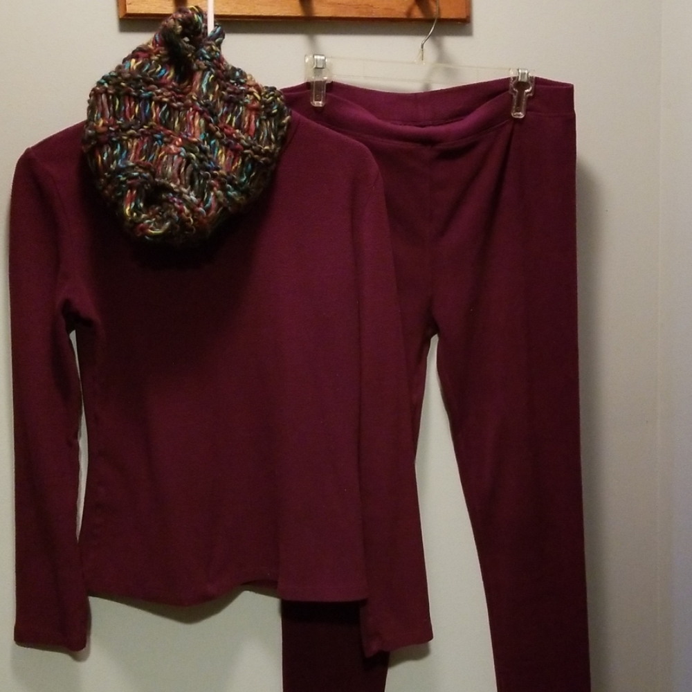 Cuddle Duds crew neck and leggings set